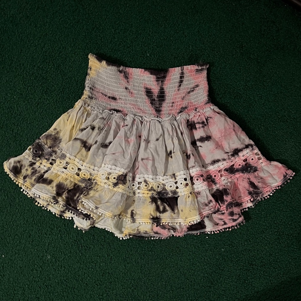 Tie-Dye Smocked Waist Skirt